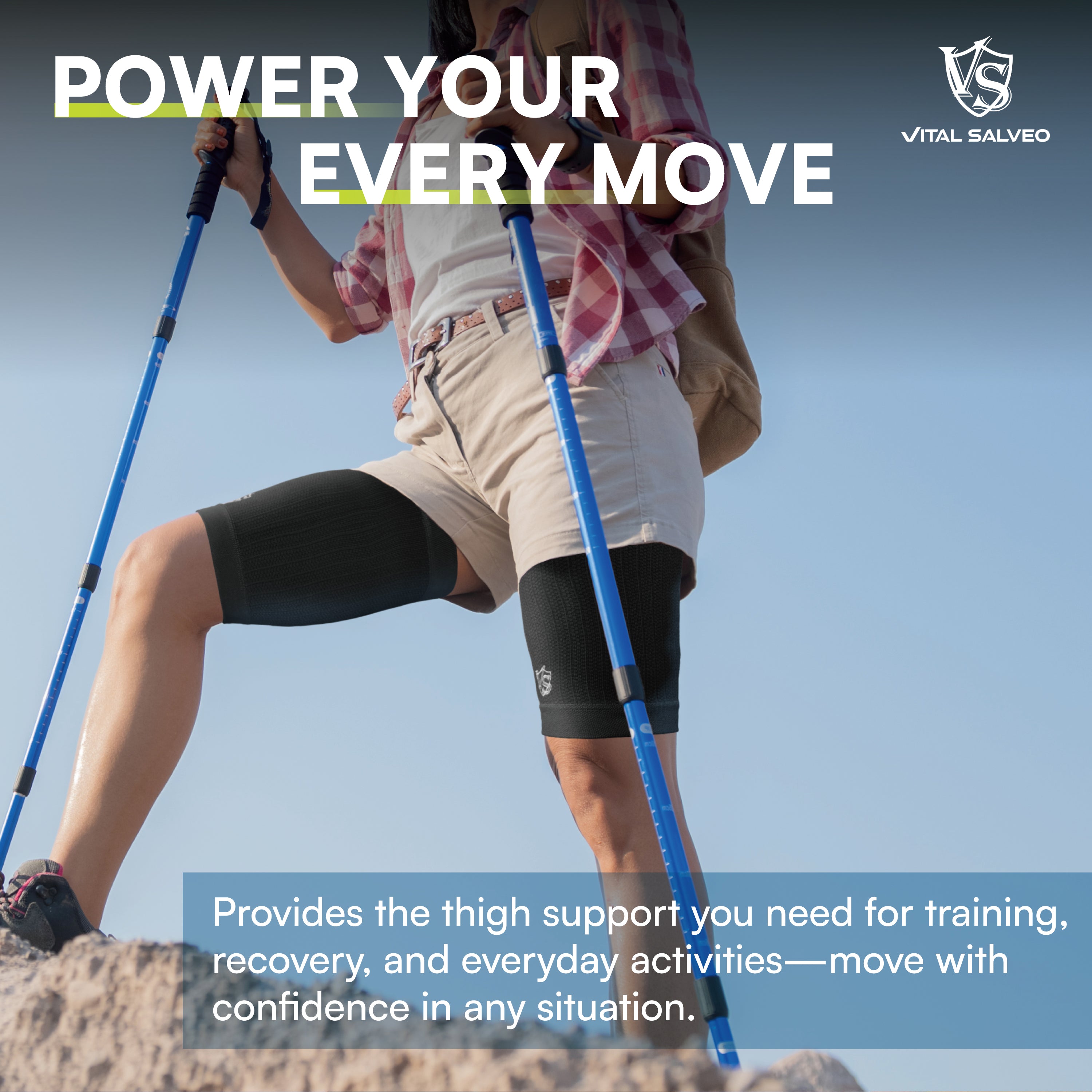 Vital Salveo Compression Recovery Thigh Sleeve (1PC) - Vital Salveo