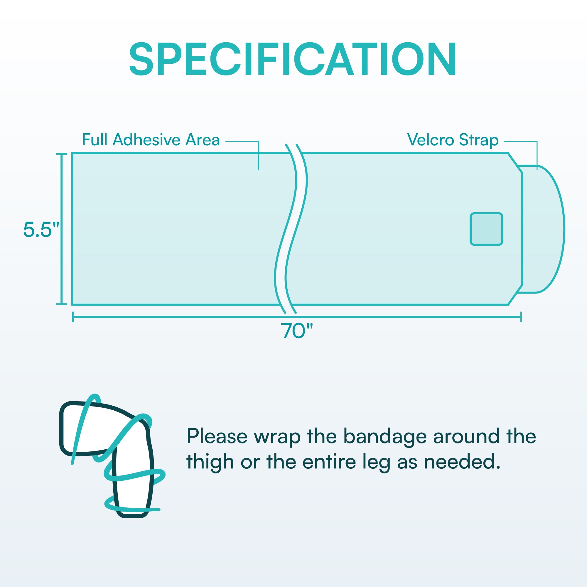 Adjustable Elastic Compression Leg Bandage Wrap (1PC)-5.5"*70" - Vital Salveo