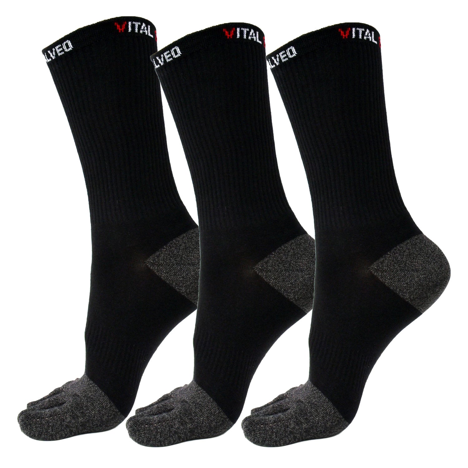 Toes Athletic Crew Socks (3 Pairs) - Vital Salveo