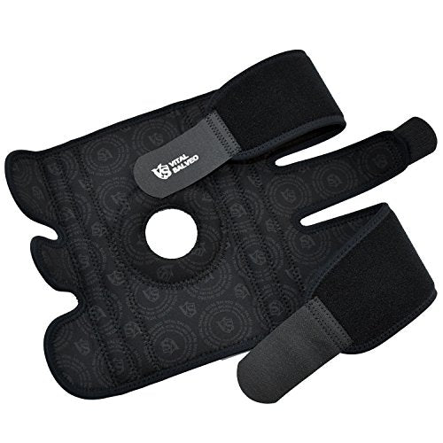 Brace-9.5" Adjustable Strengthen Open Patella Knee Support/S-Stays - Vital Salveo