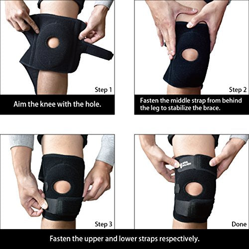 Brace-7.5" Adjustable Strengthen Open Patella Knee Support/S-Pro Pad - Vital Salveo