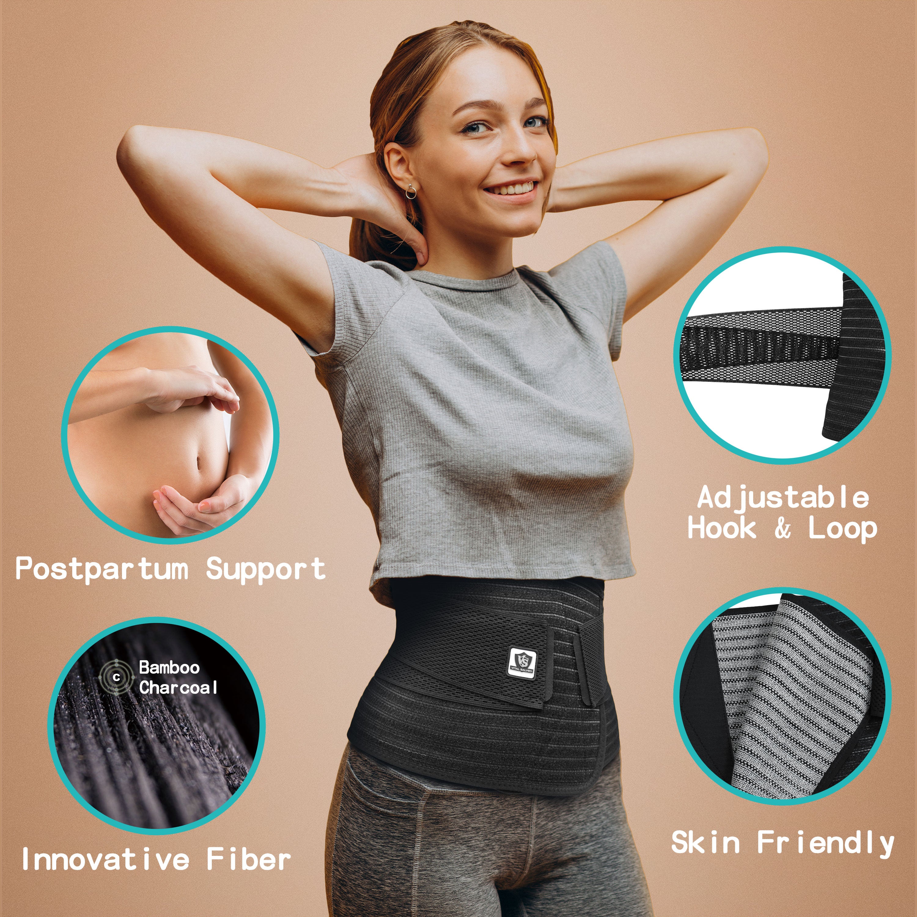 Bamboo Postpartum Belly Band (1 PC) - Vital Salveo
