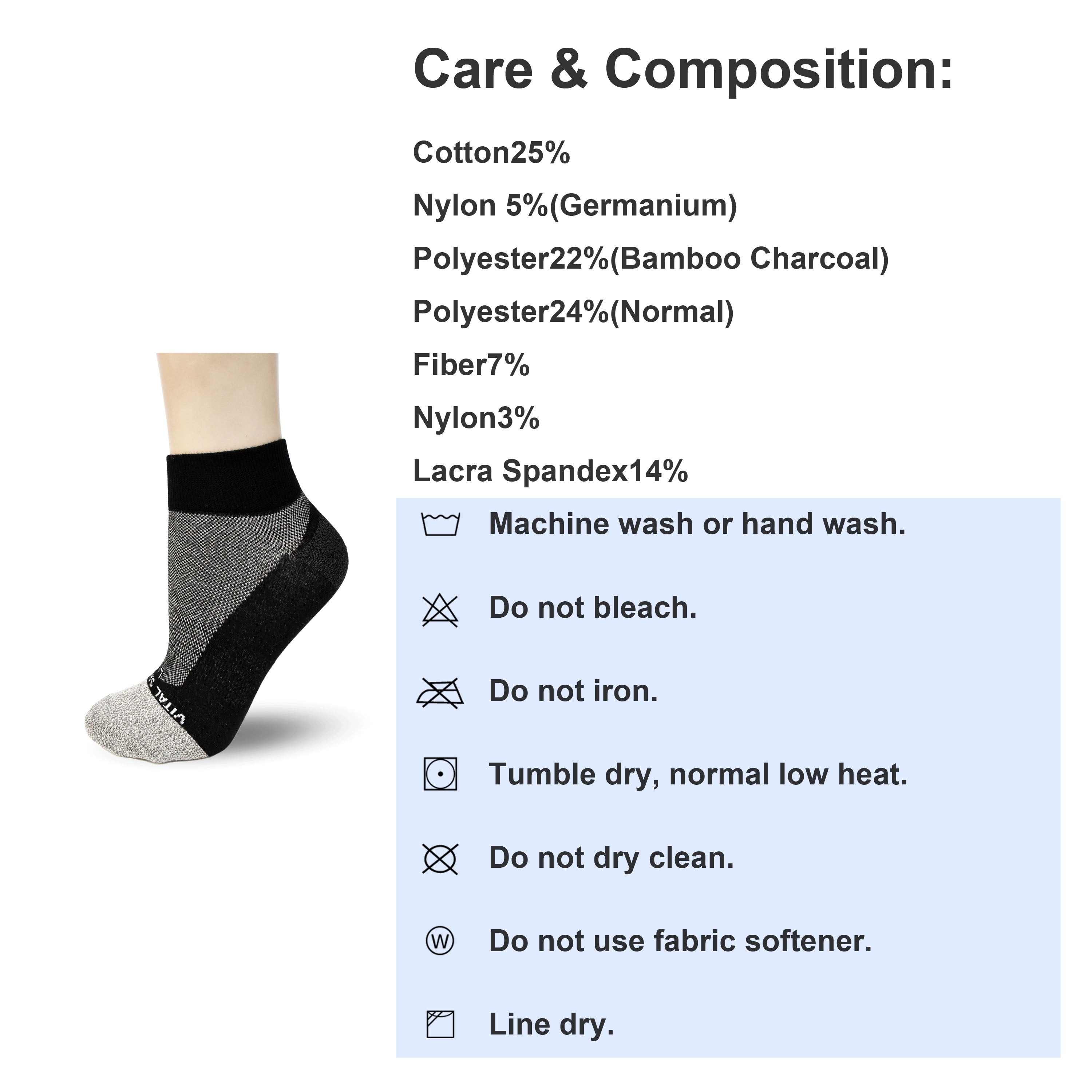 Socks-Thin Athletic Ankle Socks (Black) - Vital Salveo