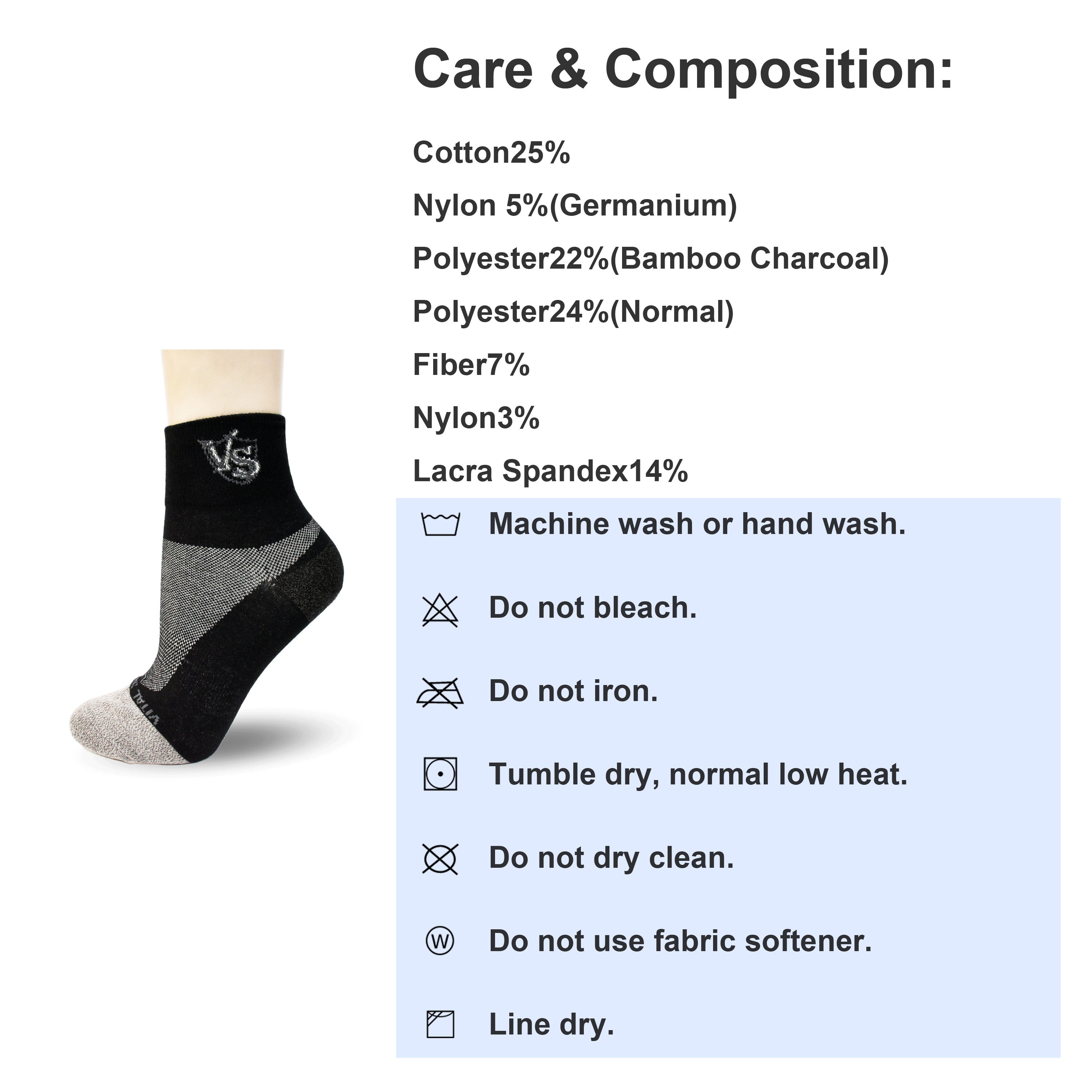 Socks-Thin Athletic Crew Socks (Black) - Vital Salveo