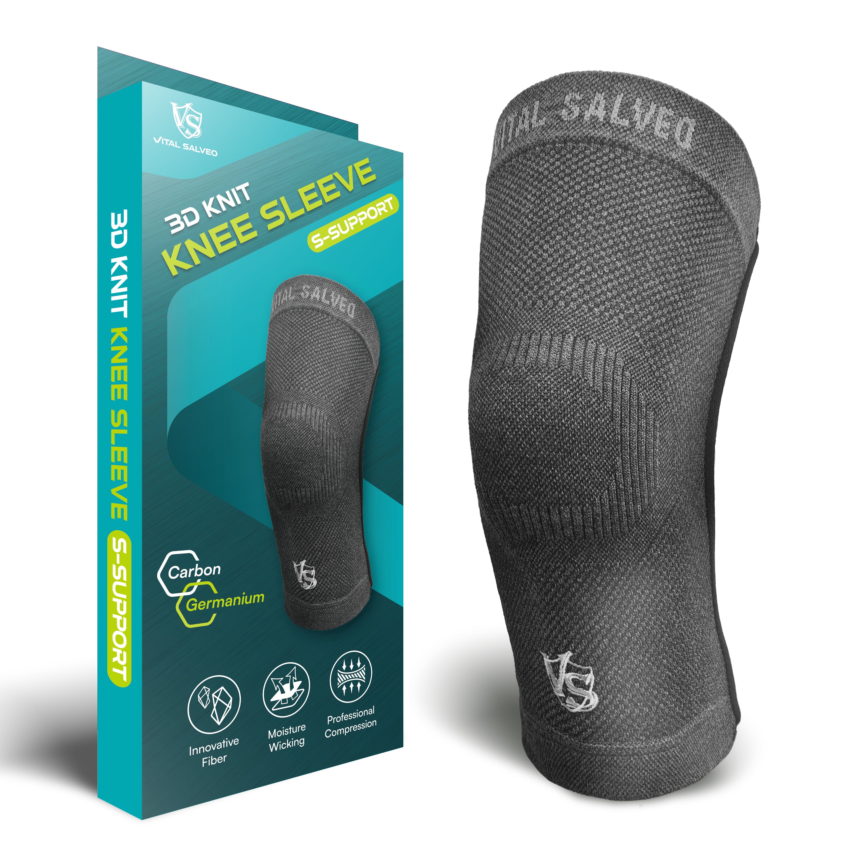 3D Knit Knee Sleeve/Brace S-SUPPORT (Pair) - Vital Salveo