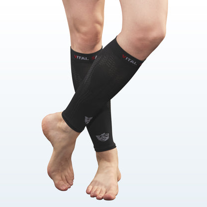 Compression Calf/Shin Sleeves / Black (2PCS) - Vital Salveo