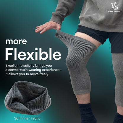 3D Knit Charcoal Knee Sleeves (Pair) - Vital Salveo