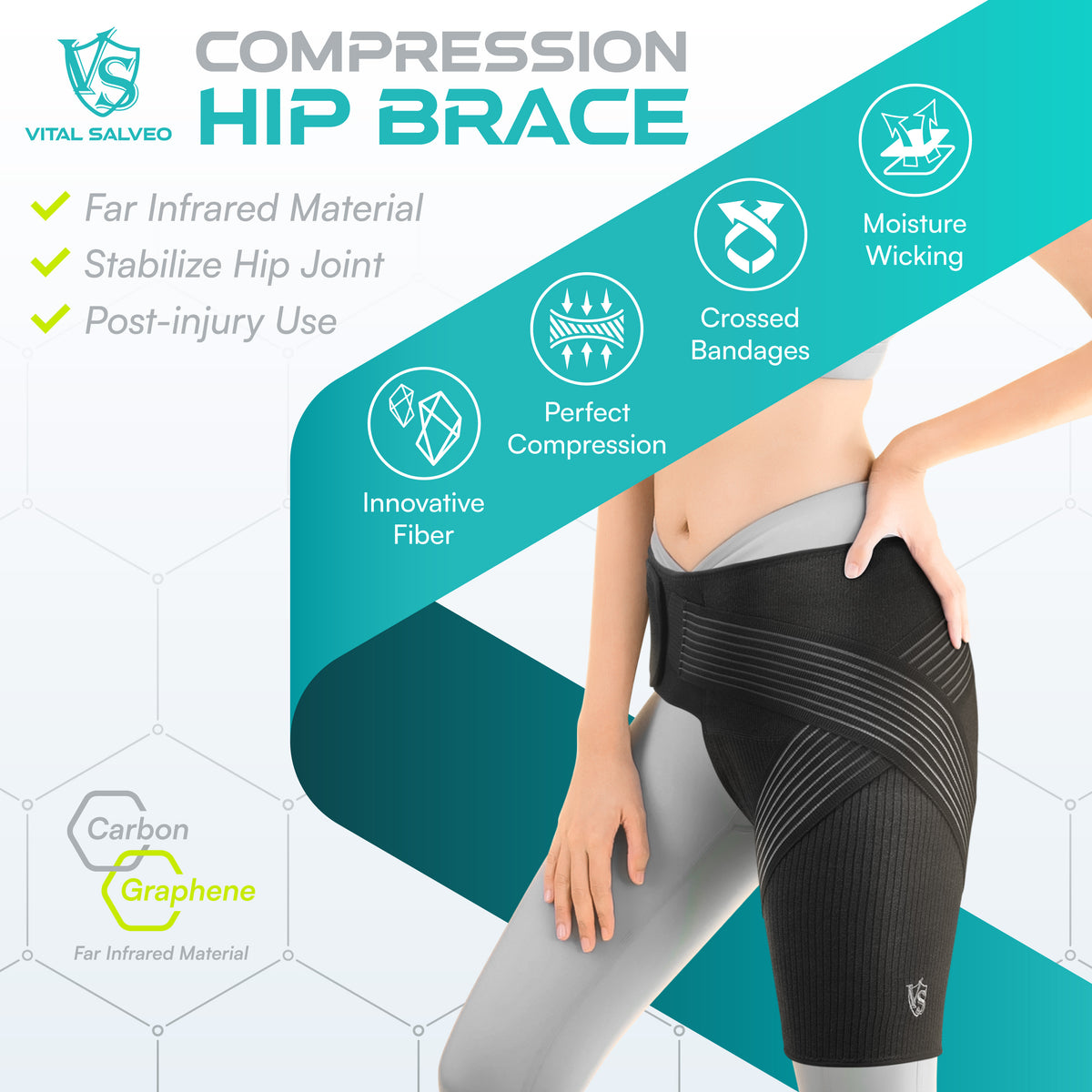 Graphene Compression Recovery Hip Brace (1PC) – Vital Salveo