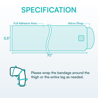 Adjustable Elastic Compression Leg Bandage Wrap (1PC)-5.5"*70" - Vital Salveo