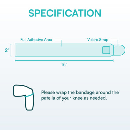 Adjustable Elastic Compression Patella Bandage Straps (Pair)-2"*16" - Vital Salveo