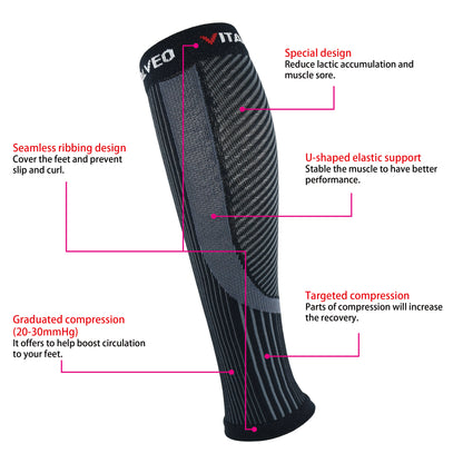 Brace-Recovery Compression Calf Sleeves (Pair) - Vital Salveo