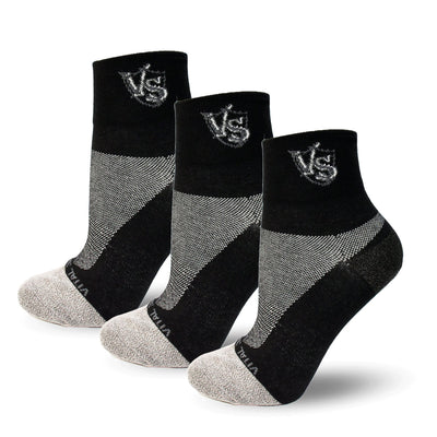 Thin Athletic Crew Socks (Black) (3 Pairs) - Vital Salveo