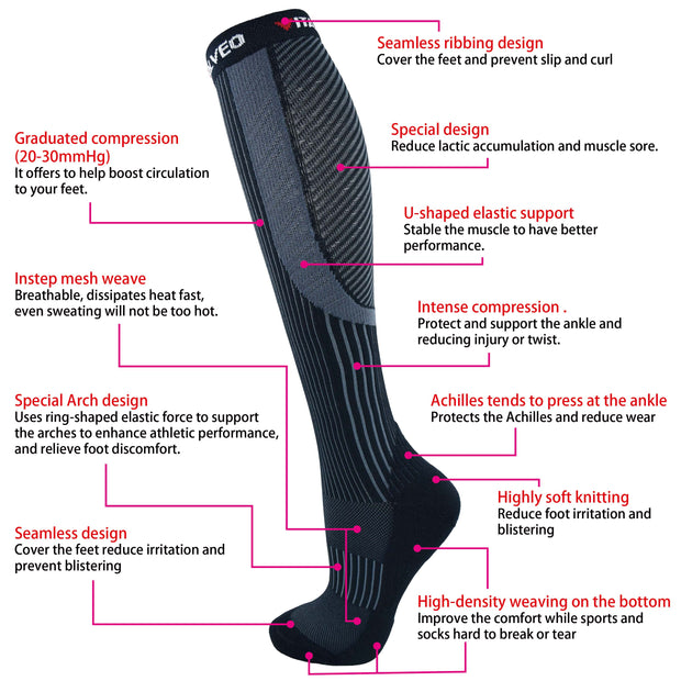 compression socks-Sports Compression Calf Sleeve Support Socks /20-30mmHg - Vital Salveo