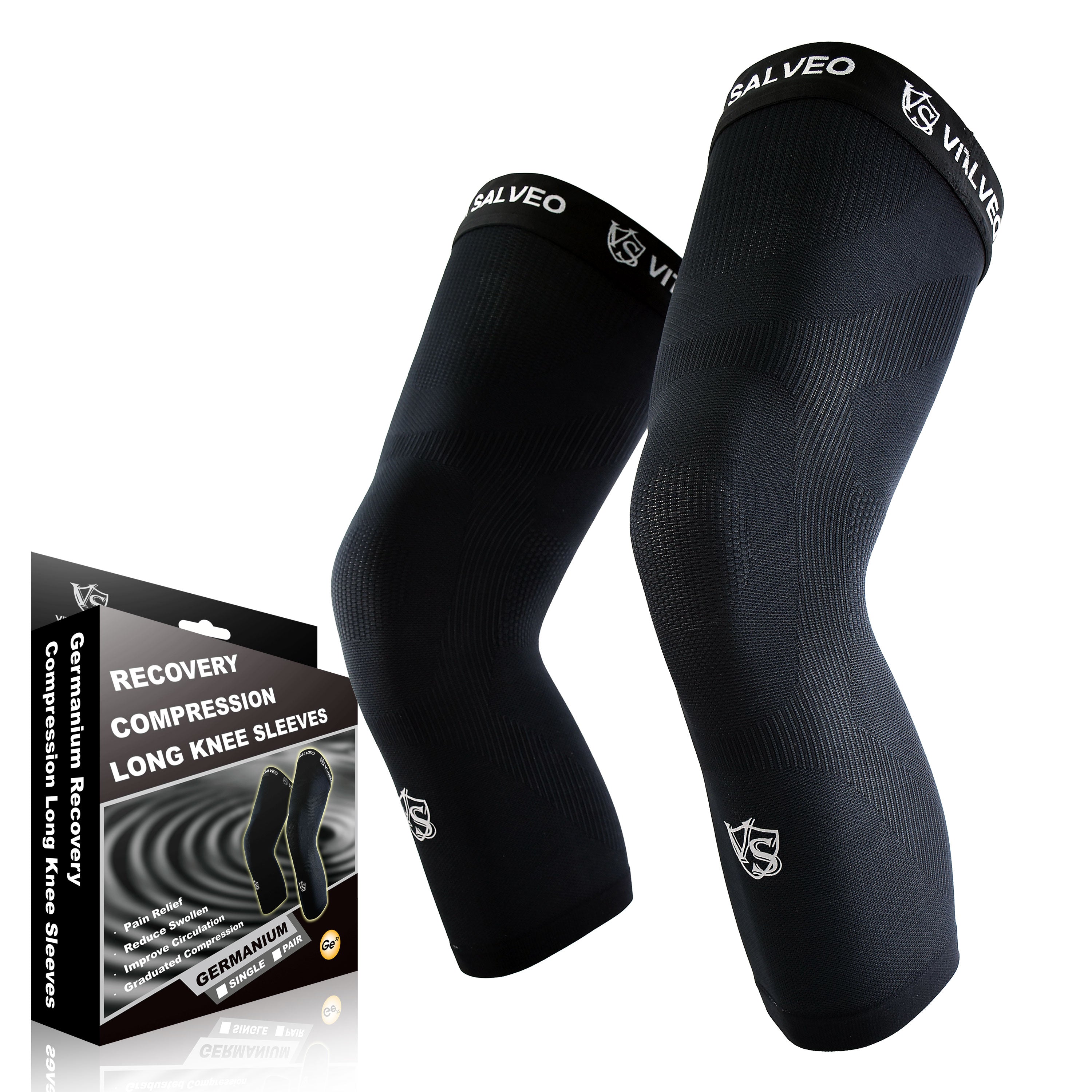 Germanium Long Knee Sleeves (1 Pair) - Vital Salveo