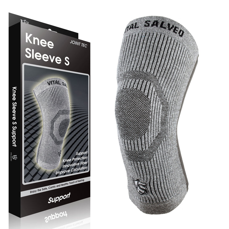3D Knit Knee Sleeve/Brace S-SUPPORT-light grey