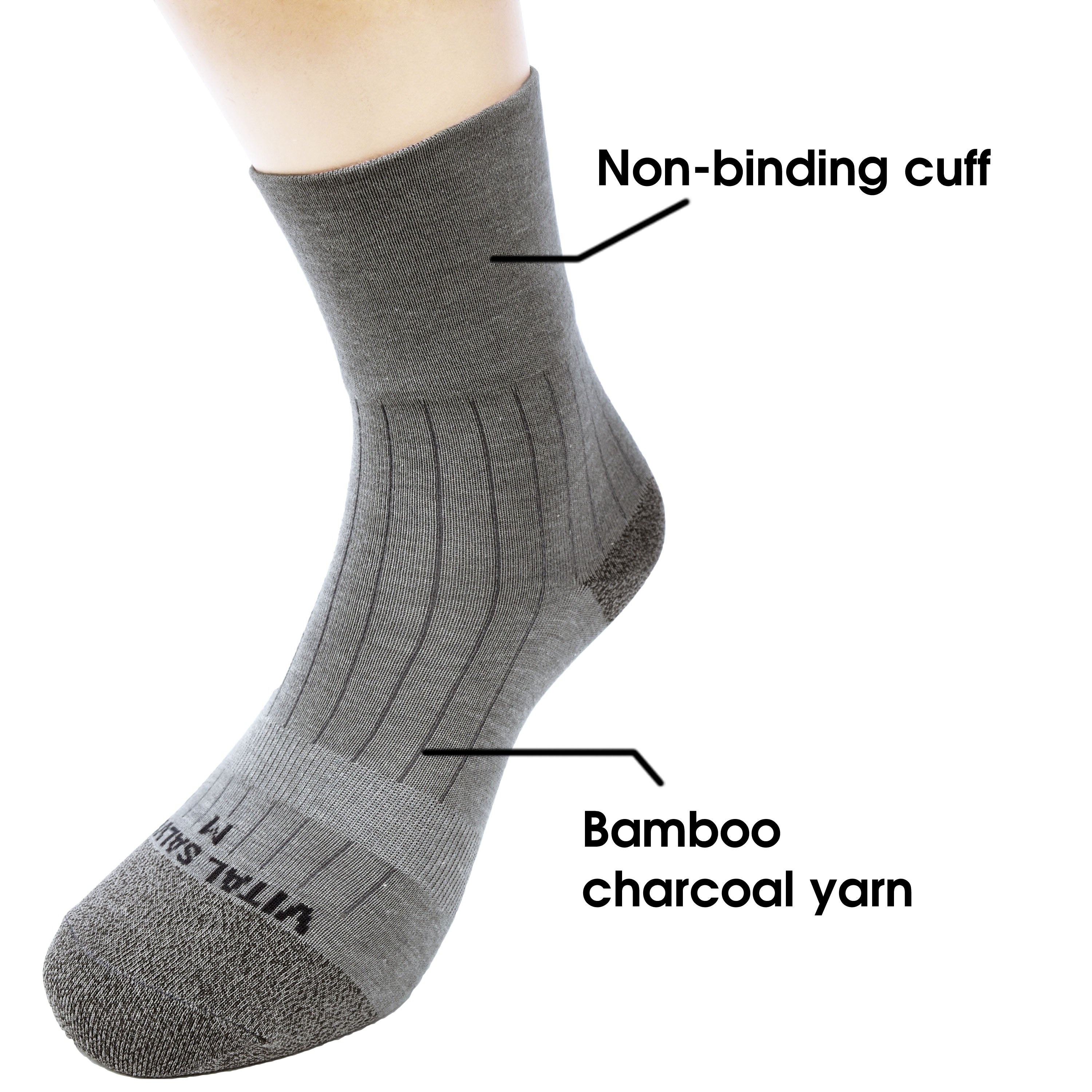 Socks-Diabetic Non-binding Bamboo Charcoal Dress Socks - Vital Salveo