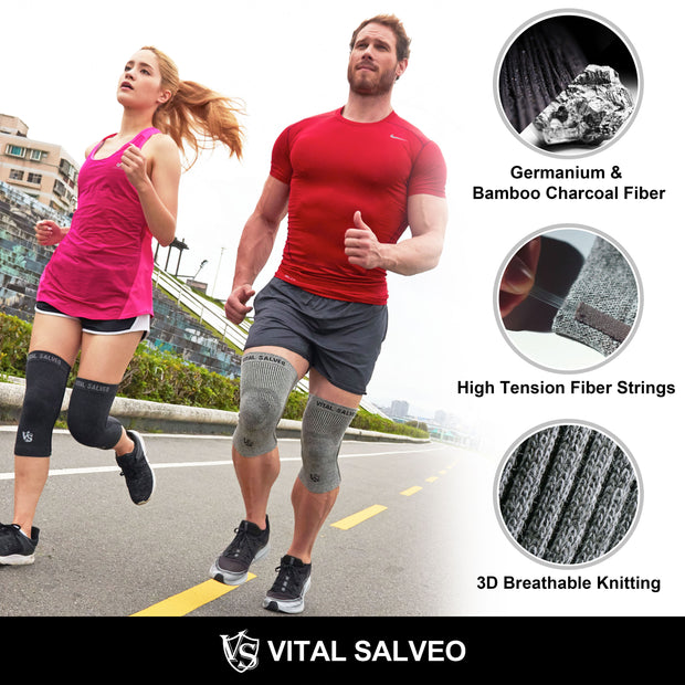 Brace-3D Knit Knee Sleeve/Brace S-SUPPORT (Pair) - Vital Salveo