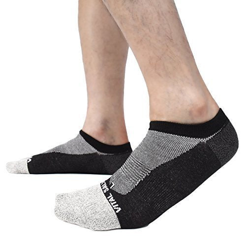 Socks-Thin Athletic No Show Socks (Black) - Vital Salveo