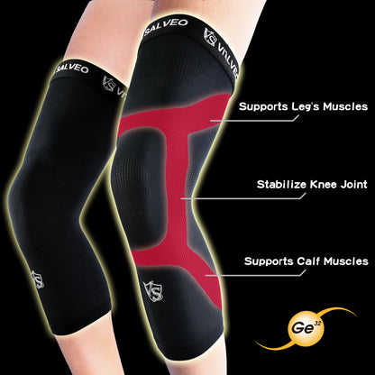 Germanium Long Knee Sleeves (1 Pair) - Vital Salveo